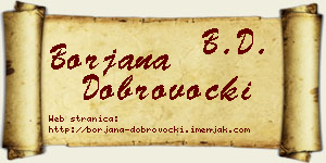 Borjana Dobrovocki vizit kartica
